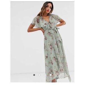 ASOS floral maxi dress in duck egg print